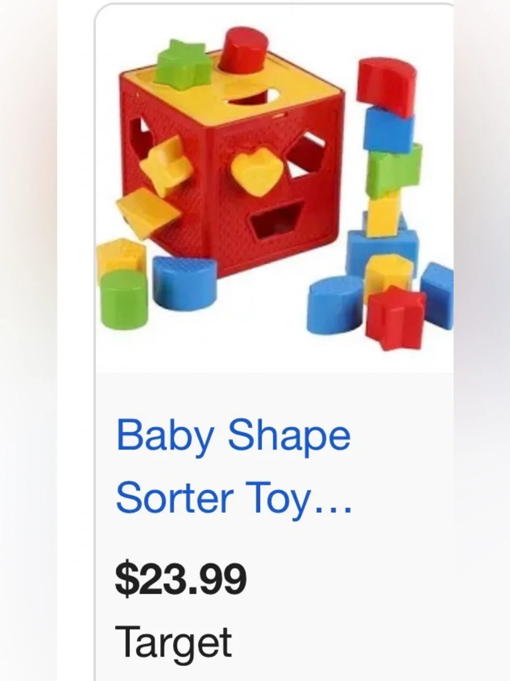 Play22 - Baby Shape Sorter Cube Box